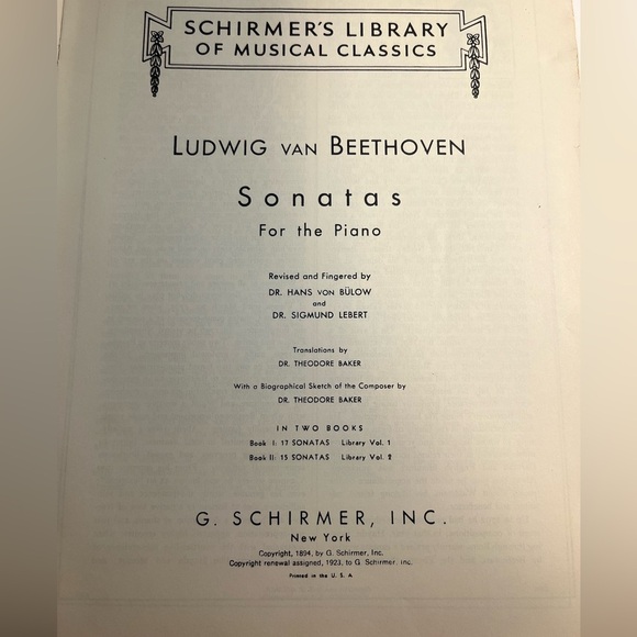 Beethoven Sonatas for the Piano, Book 1" from Schirmer's Library of Music - Picture 7 of 16